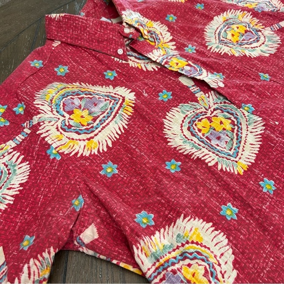 Reyn Spooner Vintage Hawaiian Red Shirt Popover Flower Print Size XXL Tall - Picture 3 of 5